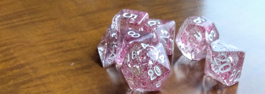 Sparkly dungeons and dragons dice